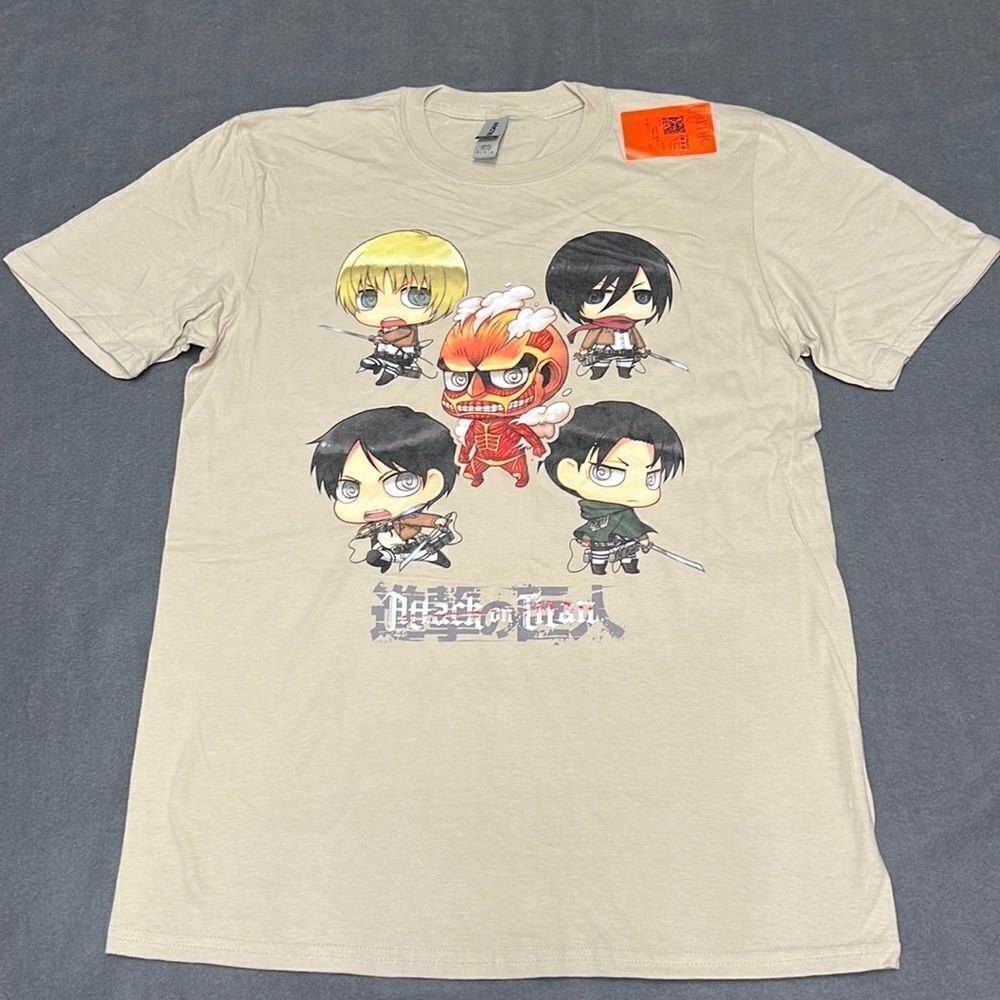Attack on Titan Unisex Sand color Anime Graphic Tee Size Medium - Picture 1 of 6
